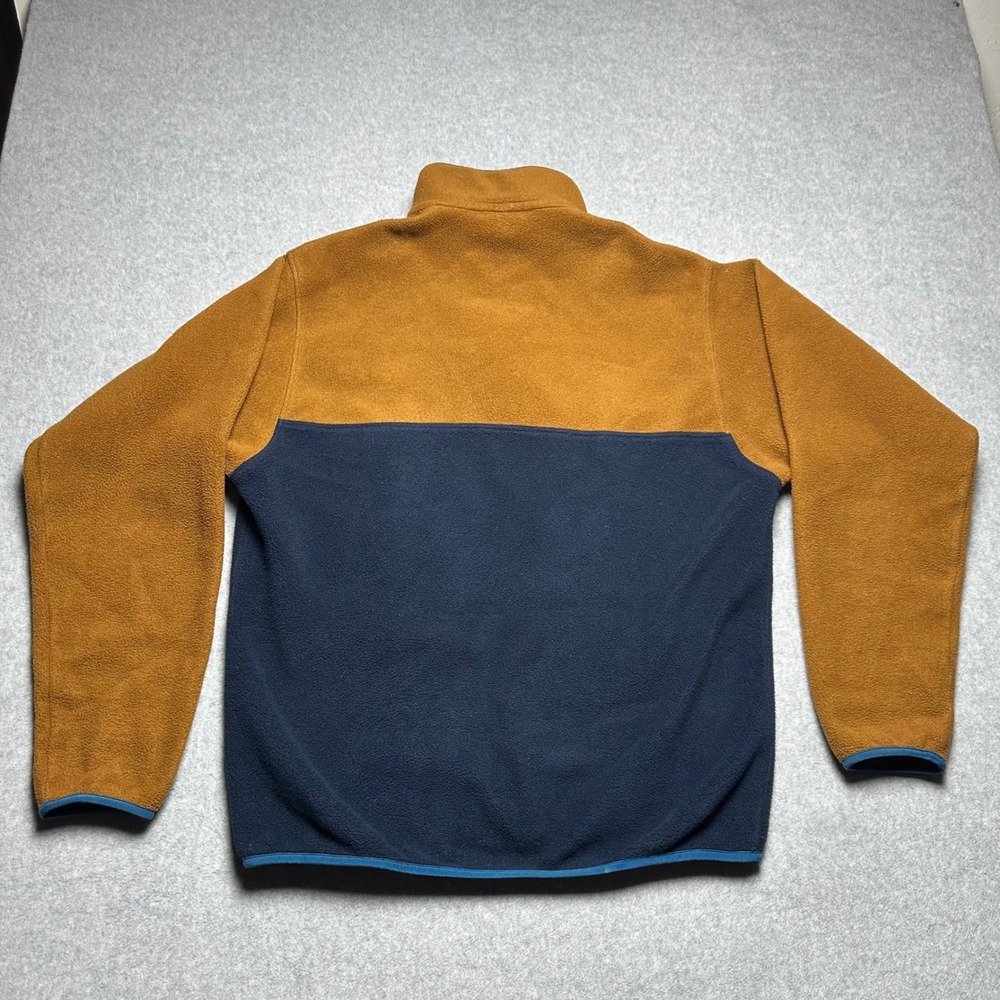 Patagonia Synchilla Snap-T Fleece Pullover Mens Medium Yellow Navy Blue - Picture 5 of 8